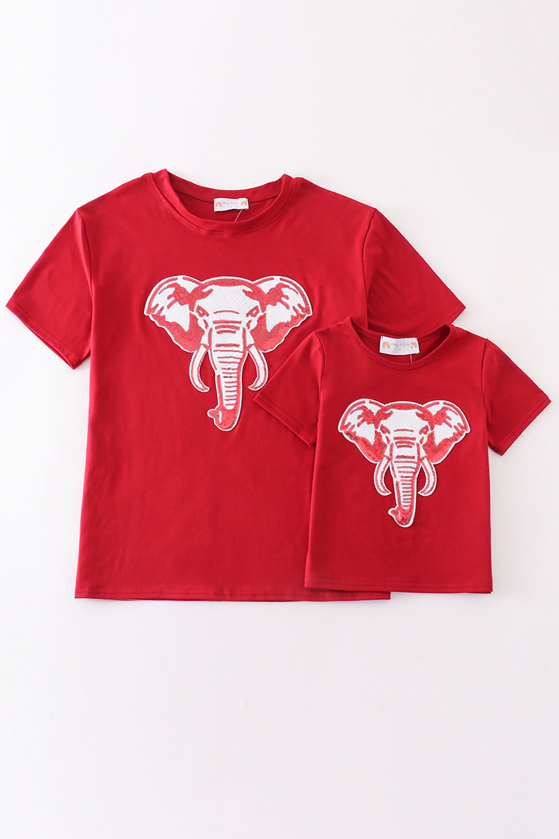 Matching Alabama sequin tops with playful sparkle, perfect for mom and child.