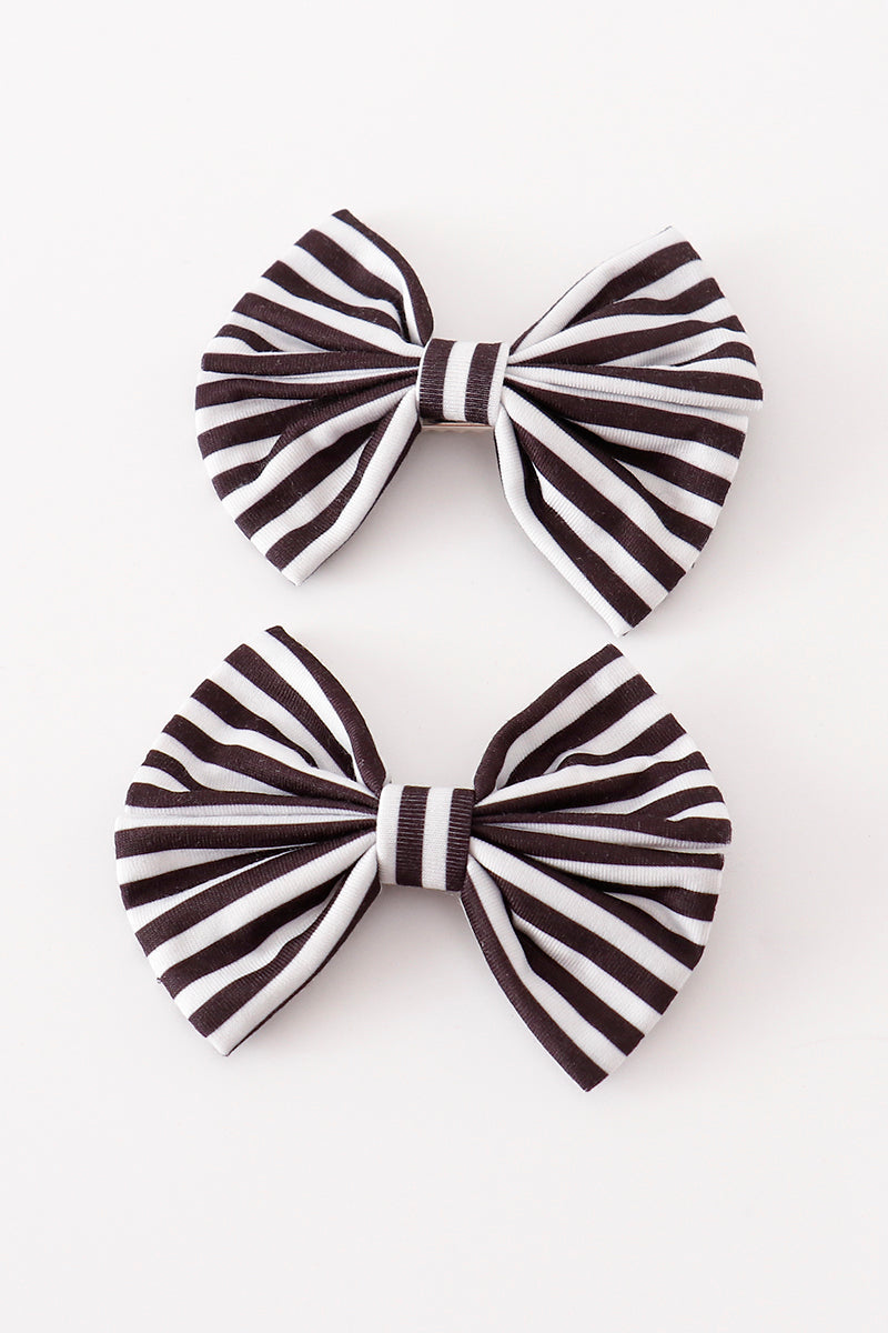 🎁 Black stripe piggie hair bow (100% off)