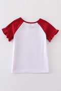 Cheerful girl’s top with colorful South Carolina bow pattern, perfect for playful outings.