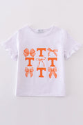 A cute Tennessee-themed top with a bow, perfect for little ones.