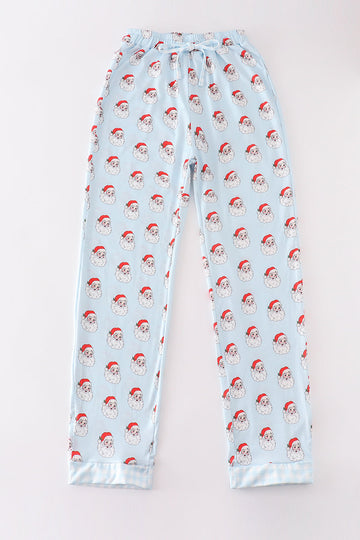 Blue santa print dad pajama pants