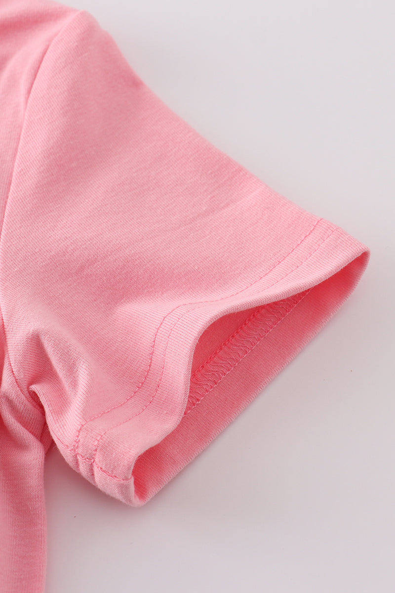 Cozy pink stripe print set for kids, perfect for playtime adventures.