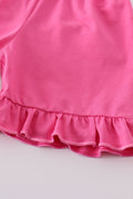 Blue blossom charm smocked girl set with floral pattern, perfect for spring outings.
