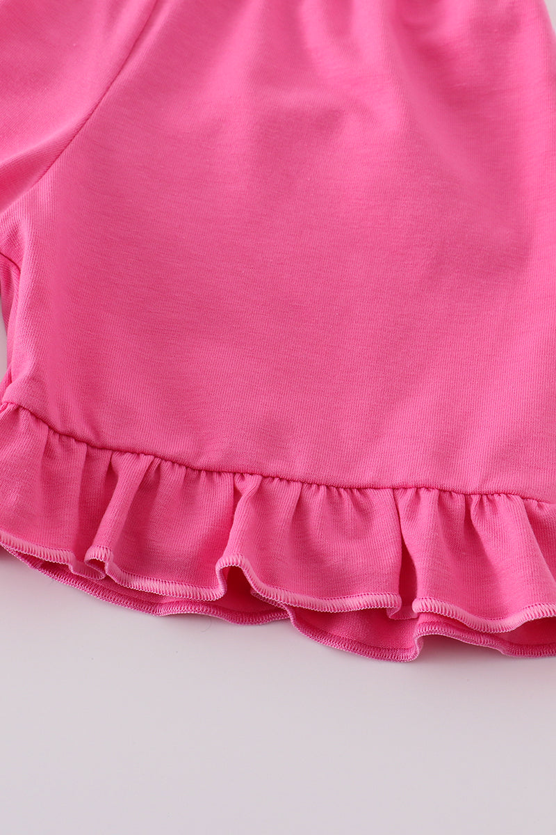 Blue blossom charm smocked girl set with floral pattern, perfect for spring outings.