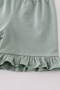Green duck print set: cozy kids' outfit with playful duck pattern. Perfect for playtime.