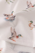 Green duck print set: cozy kids' outfit with playful duck pattern. Perfect for playtime.