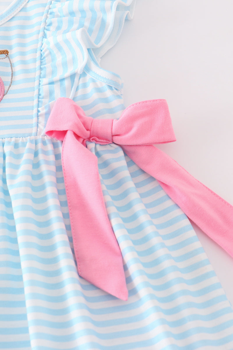 Blue stripe go fishing applique set with playful fish design, perfect for summer fun.