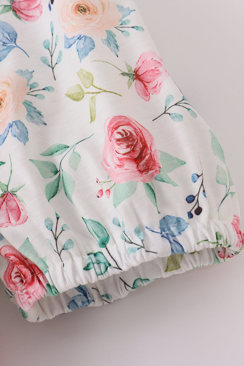 Green garden rose mom dress with vibrant floral pattern, perfect for spring outings.