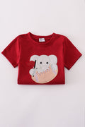 Adorable Alabama elephant football applique set for kids, perfect for game day fun.