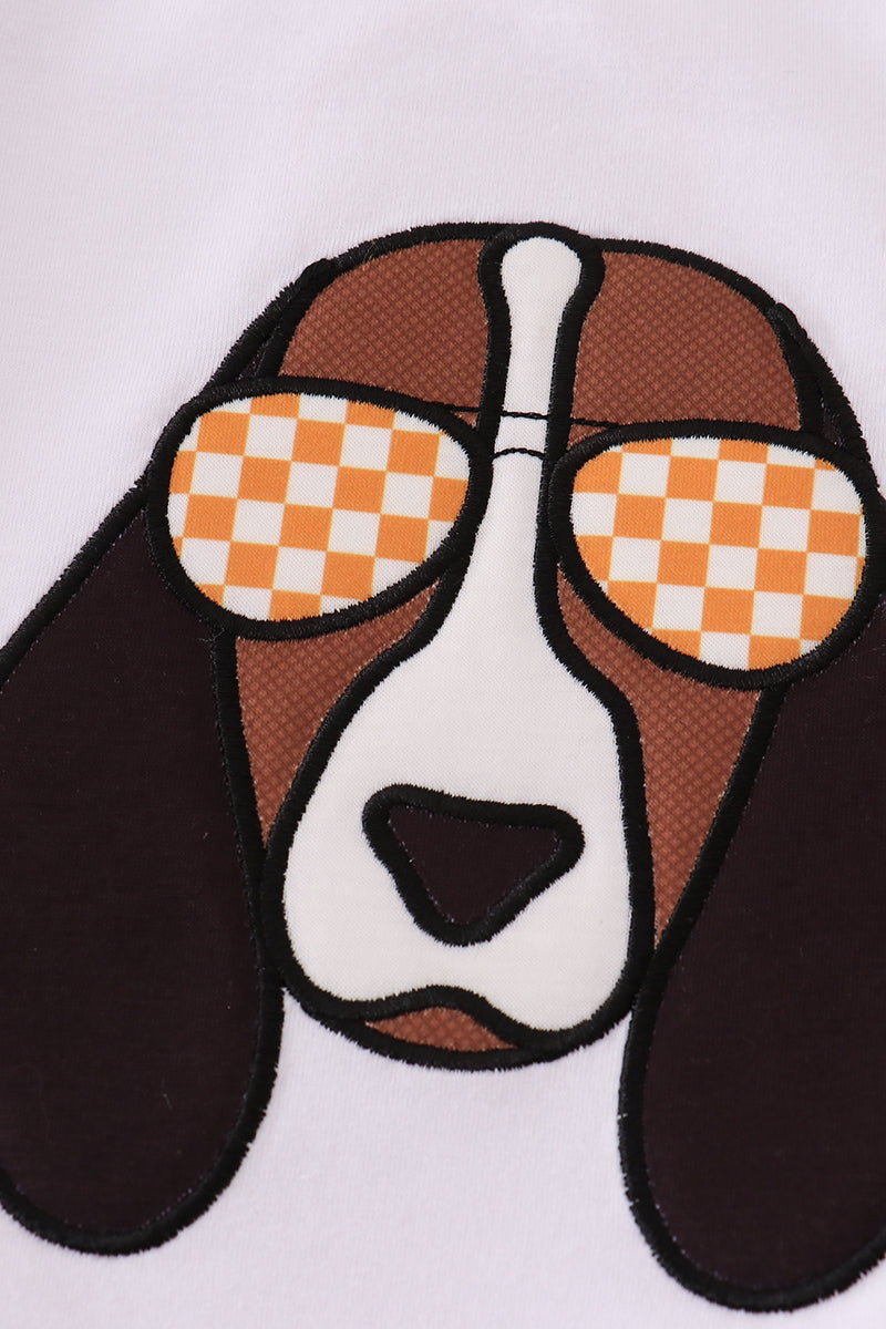 Orange Tennessee applique set from Sandilake Clothing, featuring playful state-themed design.