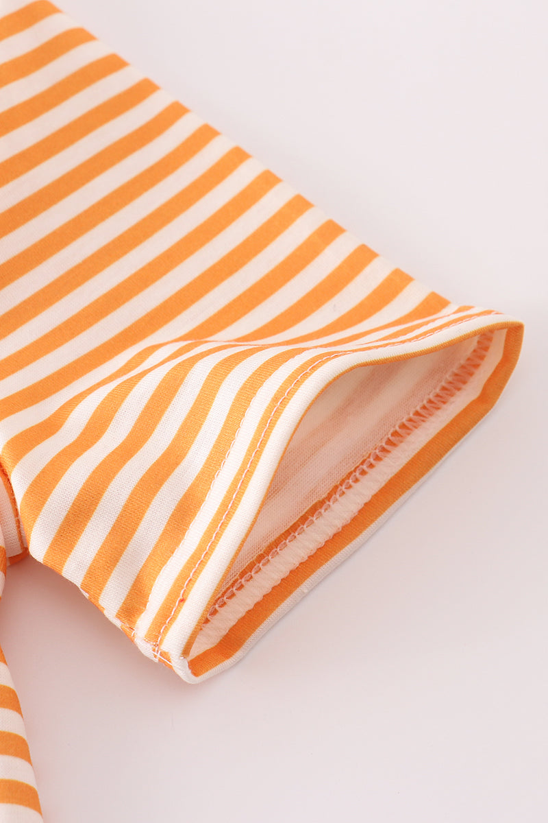 Children's orange shirt with "Tennessee" applique and white stripes, perfect for casual outings.