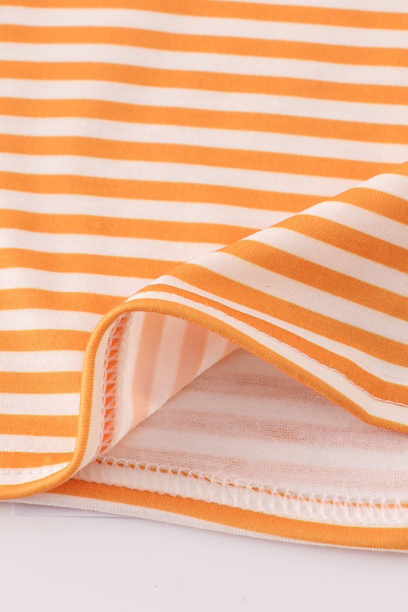 Children's orange shirt with "Tennessee" applique and white stripes, perfect for casual outings.