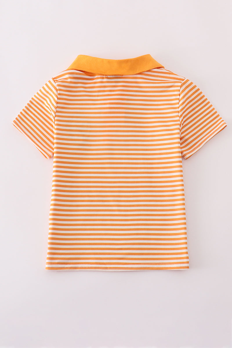 Children's orange shirt with "Tennessee" applique and white stripes, perfect for casual outings.