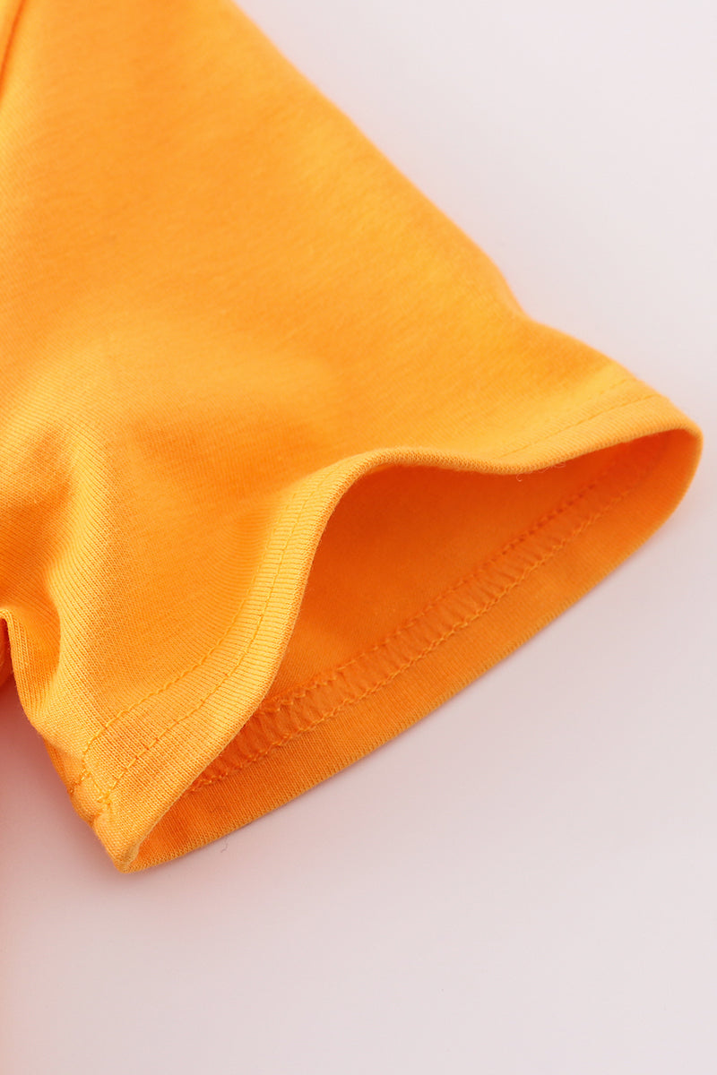 Orange Tennessee Volunteers glitter dress for kids, featuring a sparkly, playful design.