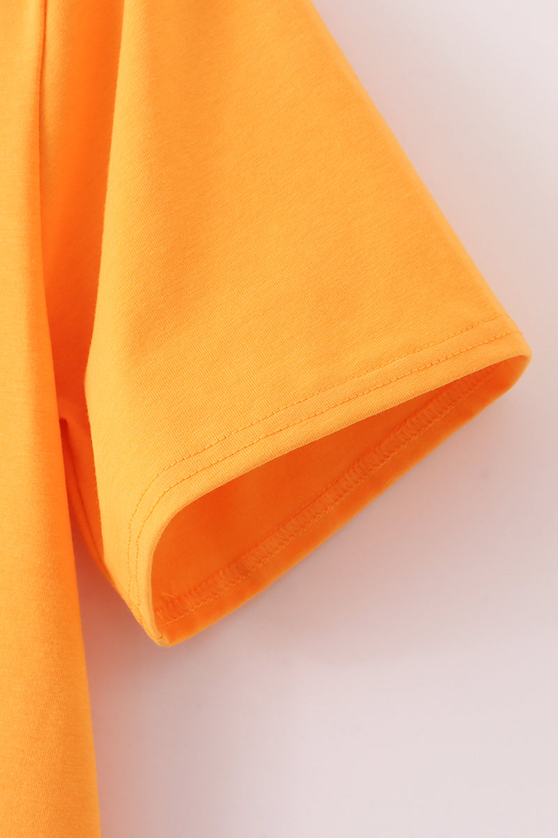 Orange Tennessee Volunteers glitter dress for kids, featuring a sparkly, playful design.