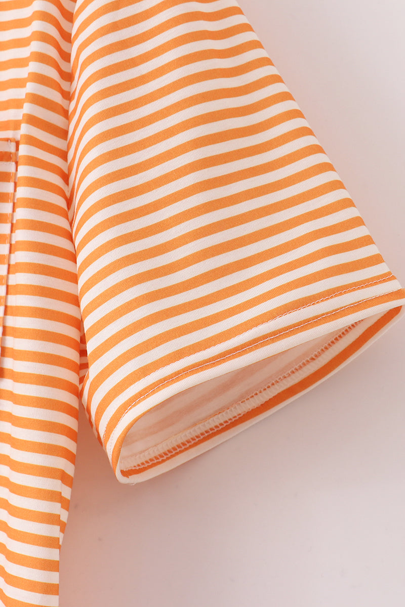 Children's orange shirt with "Tennessee" applique and white stripes, perfect for casual outings.