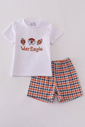 White Auburn War Eagle embroidery set with playful, colorful designs for kids.
