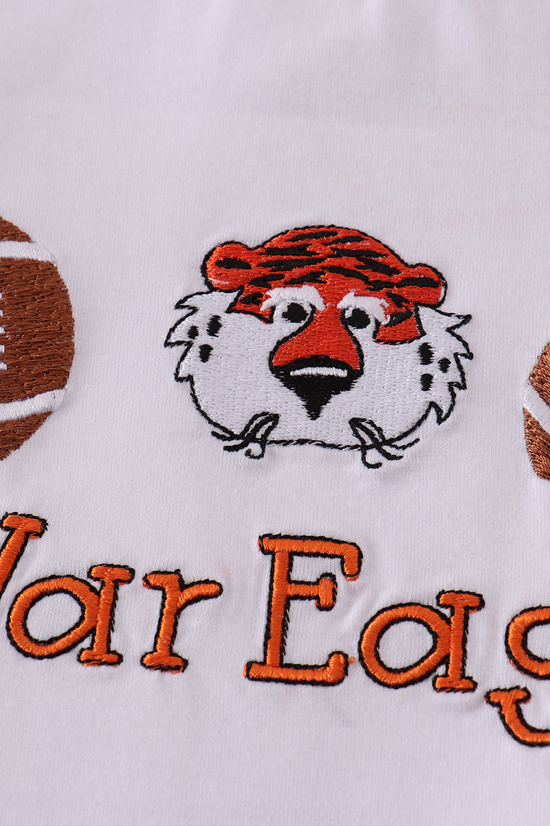 White Auburn War Eagle embroidery set with playful, colorful designs for kids.
