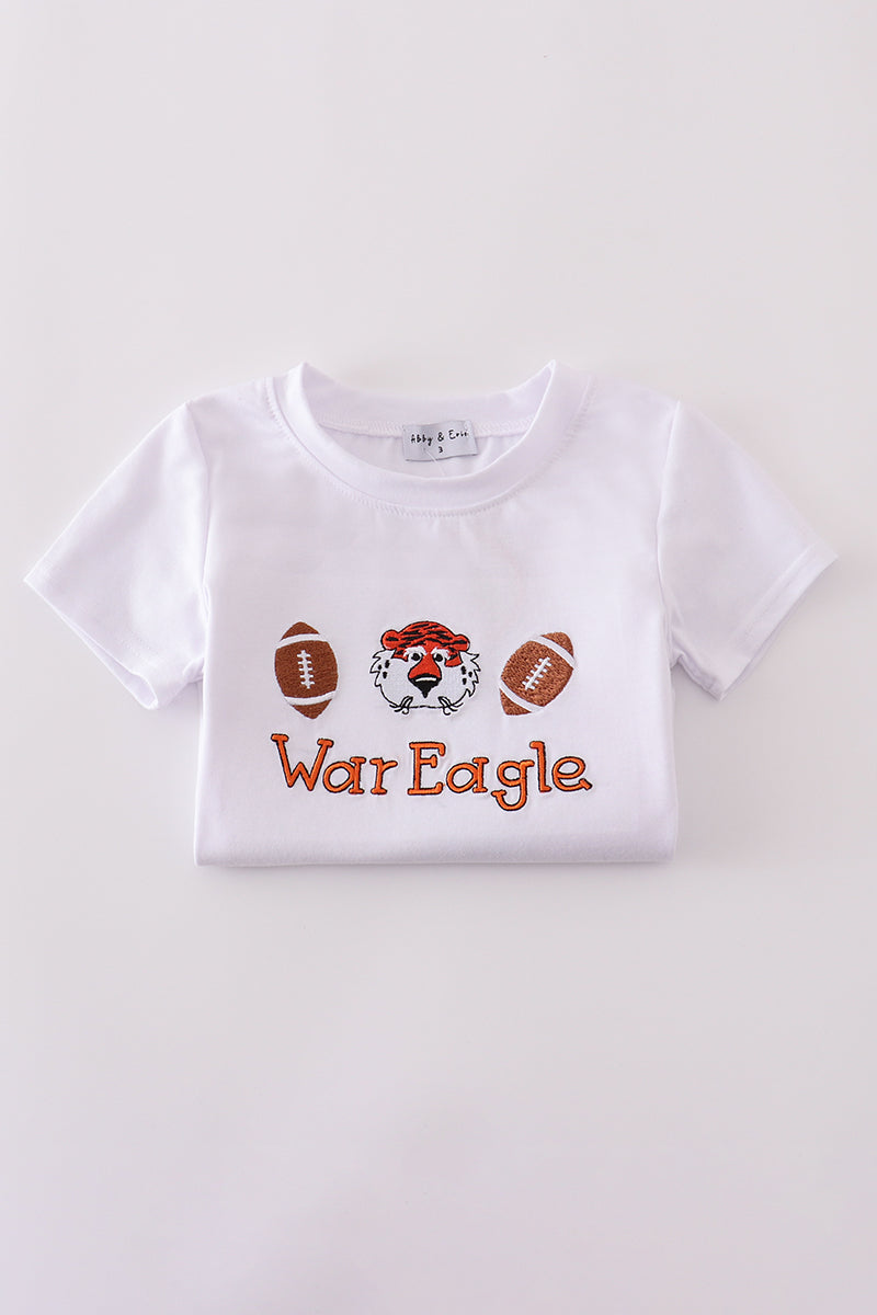 White Auburn War Eagle embroidery set with playful, colorful designs for kids.
