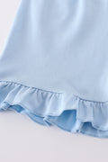 A charming blue bow lattice dress set perfect for playful outings.