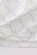A charming blue bow lattice dress set perfect for playful outings.