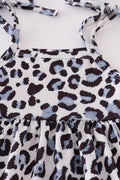 Pink leopard bloomer set with ruffled edges, perfect for playful outings.