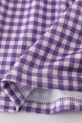 Purple smocked dress with gold LSU geaux embroidery, perfect for game day.