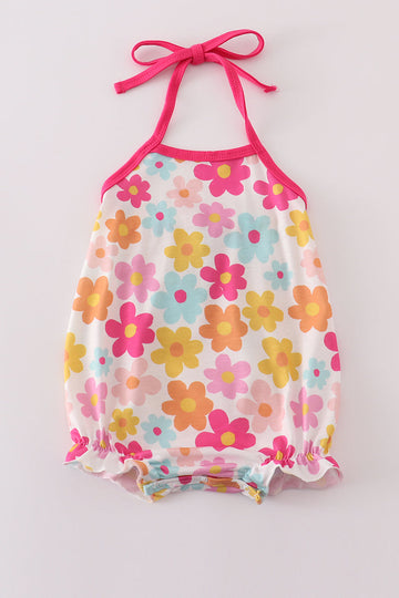 Hot pink floral print bubble