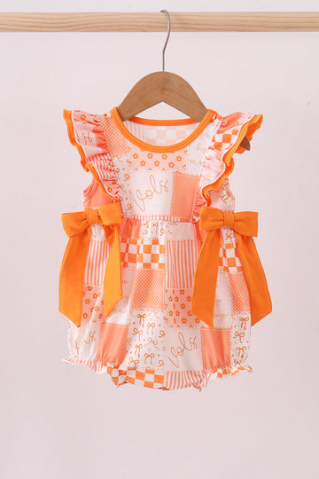 Orange Tennessee patchwork ruffle bubble