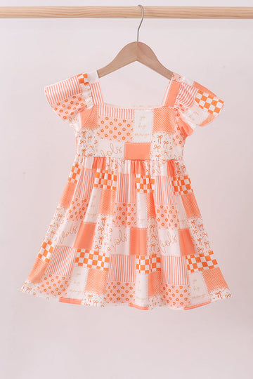 Orange Tennessee patchwork dress