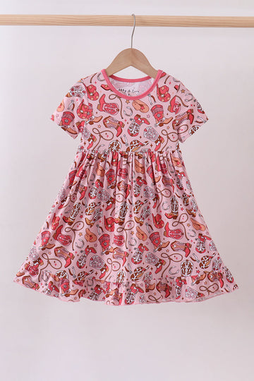 Pink cowgirl bamboo dress