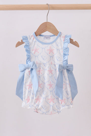 Blue starfish shell ruffle bubble