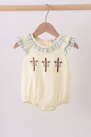 Green cross embroidery ruffle bubble