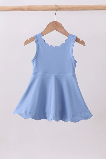 Blue active scalloped mom&me dress