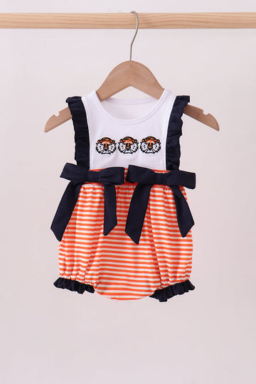 Auburn embroidery ruffle stripe bubble