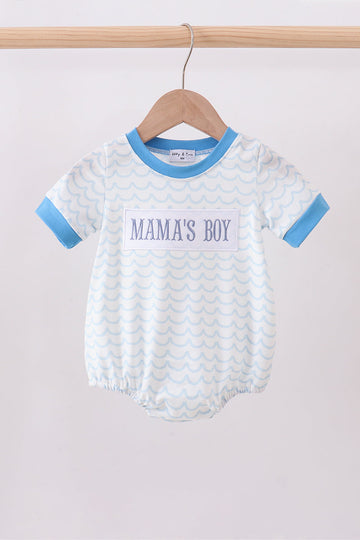 Blue mama's boy embroidery bubble