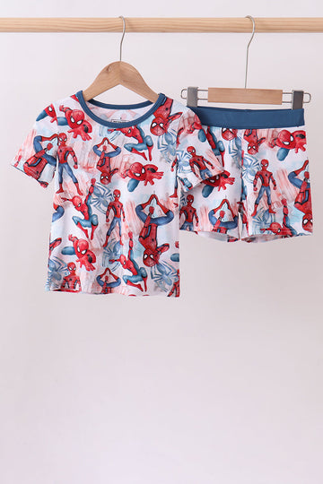 Blue character bamboo 2pc pajama set