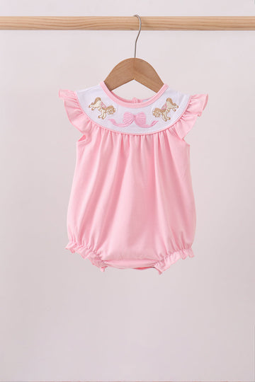 Pink carousel embroidery ruffle bubble