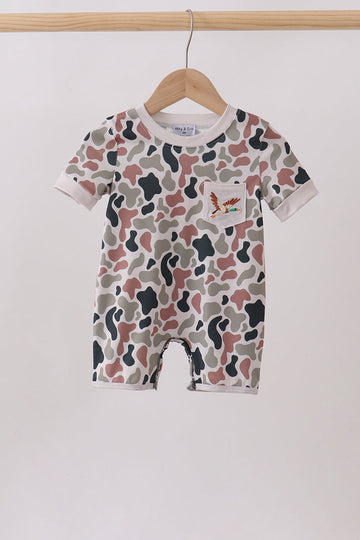 Camo Duck Embroidered Romper