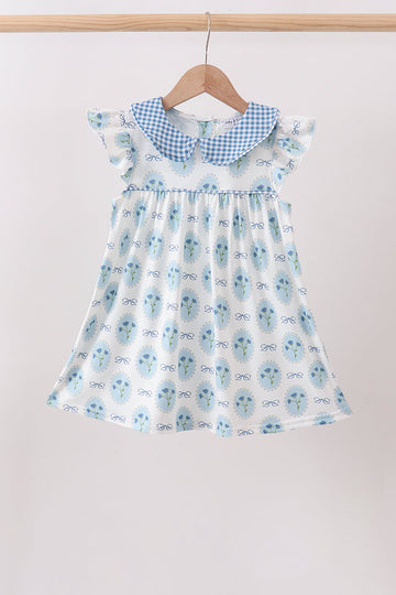 Blue Retro Floral Dress