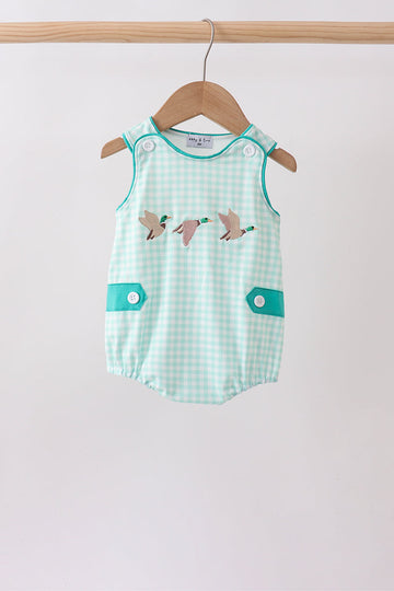 Green Mallard Plaid Embroidered Bubble