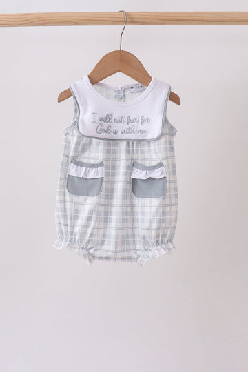 Blue Faith Quote Embroidered Bubble