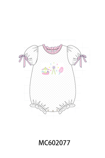 Pink Carousel Embroidered Bubble