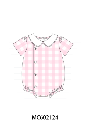 Pink gingham button bubble
