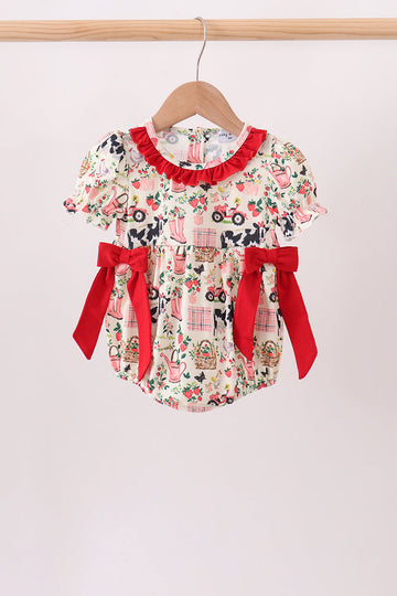 Maroon Farmland Ruffle Bubble