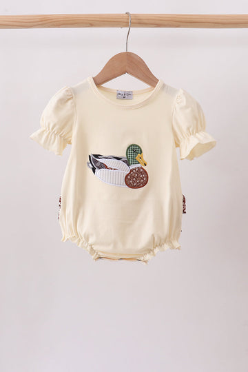 Brown Mallard Applique Ruffle Bubble