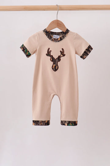 Gray Deer Applique Romper