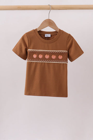 Brown Pumpkin Smocked Top