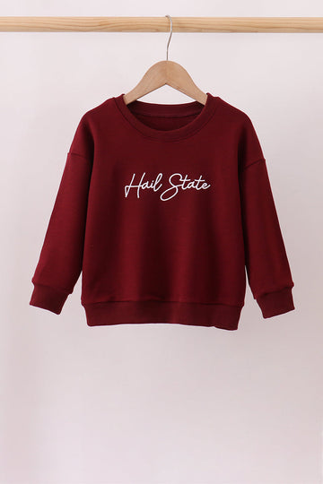 Brown Mississippi Hail State Embroidery Top
