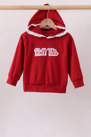 Red Alabama Roll Tide Embroidery Hoodie